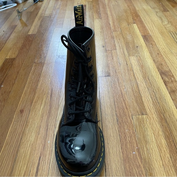 Dr Martens 1460 Black Patent Leather Combat Boots Women Size 8 - Picture 8 of 16